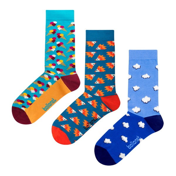 Set 3 para čarapa Ballonet čarapa Novost Blue u poklon kutiji, veličina 41 - 46