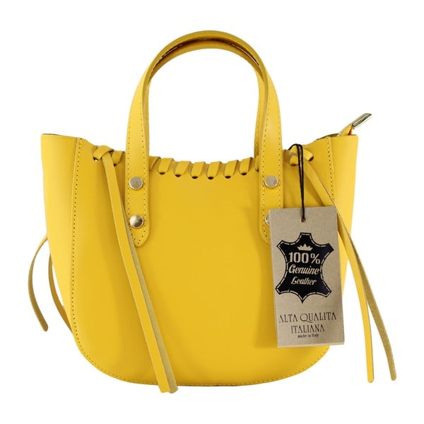 Žuta kožna torbica Chicca Borse Anna