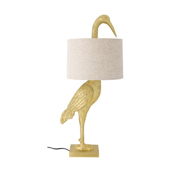 Stolna lampa u zlatnoj boji s tekstilnim sjenilom (visina 73 cm) Heron – Bloomingville