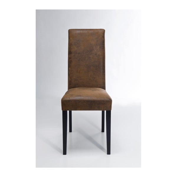 Smeđa stolica za blagovanje od bukovog drveta Kare Design Slim