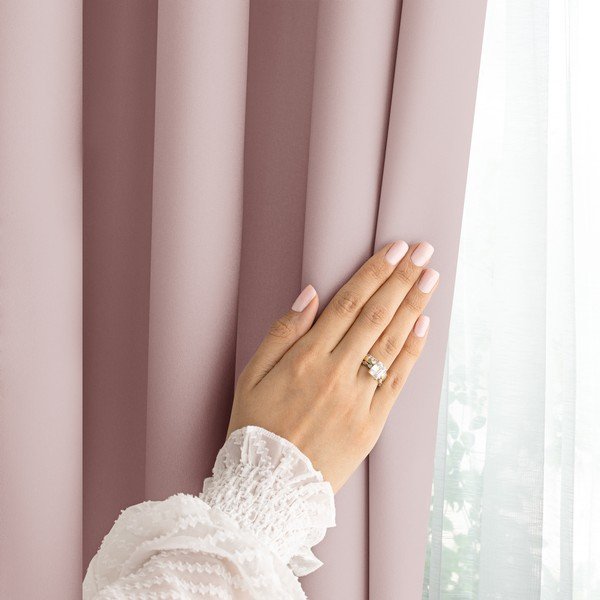 Prljavo roza zavjesa za djelomično zamračenje 140x250 cm Carli Tie – Restilo-image-3