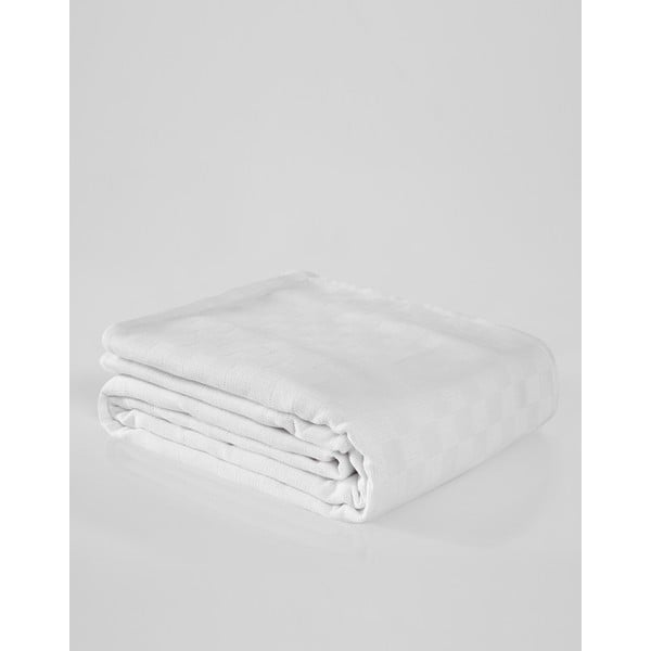 Bijeli pamučni prekrivač za bračni krevet 200x230 cm Plain – Mijolnir