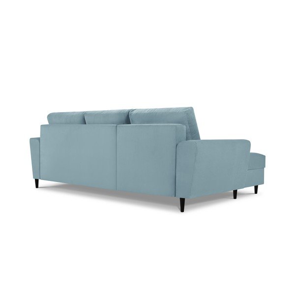 Svijetloplava kutna sofa od samta Kooko Home Jazz, lijevi kut-image-4