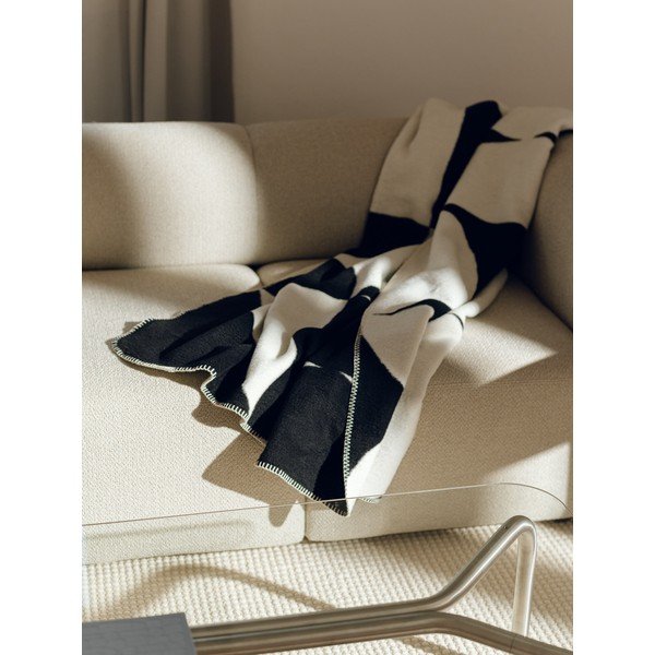 Crna/krem deka 150x200 cm Tul – noo.ma-image-1