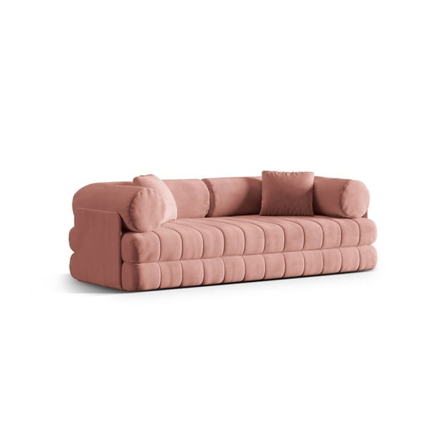 Ružičasta baršunasti sklopiva sofa 206 cm Kemi – Cosmopolitan Design-image-2
