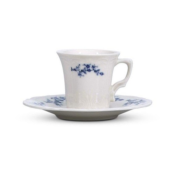 Bijeli/plavi porculanski čajni tanjurić ø 12 cm Retro – BonBistro-image-3