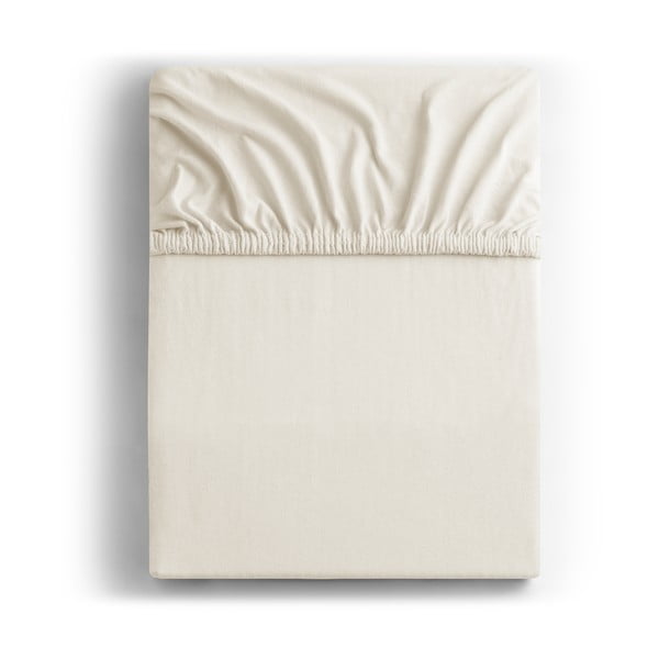 Krem bijela plahta DecoKing Amber Collection, 80-90 x 200 cm