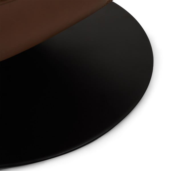 Tamno smeđi kožni tabure Miami – Furnhouse-image-1