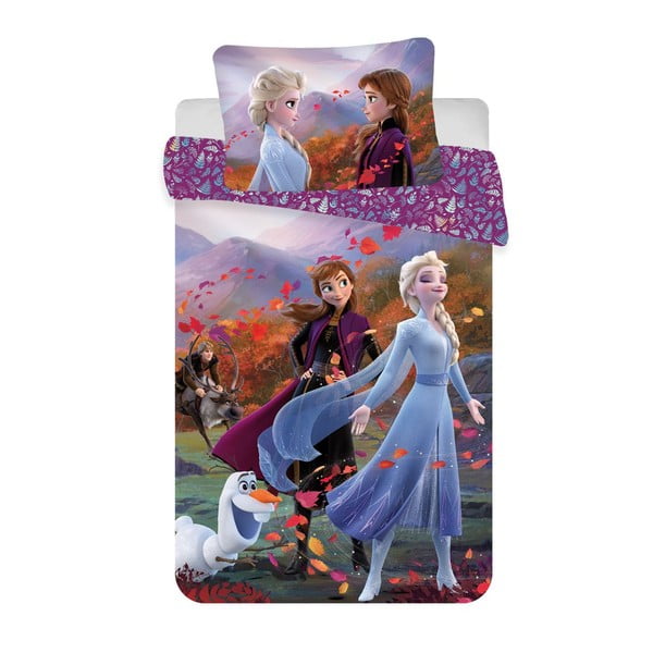Pamučna dječja posteljina za dječji krevetić 100x135 cm Frozen "Wind" – Jerry Fabrics