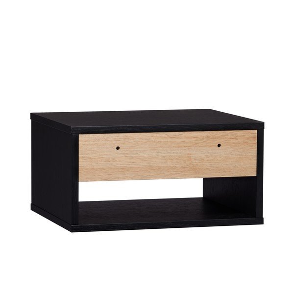 Crni/u prirodnoj boji viseći noćni ormarić u dekoru hrasta Stripe – Woodman-image-2