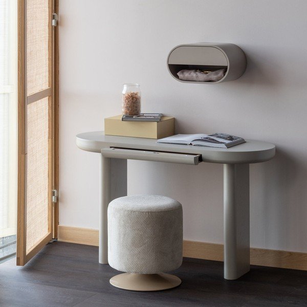 Bež tabure od bouclé tkanine Islen – WOOOD-image-2