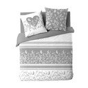 Bijela/siva 3-dijelna pamučna posteljina za bračni krevet/za produženi krevet 240x220 cm Annie – douceur d'intérieur