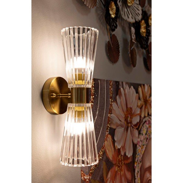 Staklena zidna lampa u zlatnoj boji Prague – Mauro Ferretti-image-1