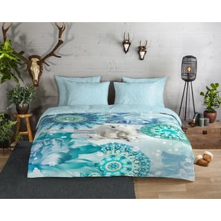 Plava flanelska posteljina za krevet za jednu osobu 140x200 cm Seppo – HIP