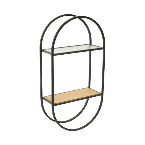 Crna/u prirodnoj boji metalna polica s više razina 35 cm Mataram – Premier Housewares