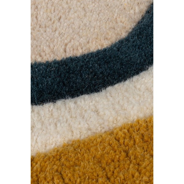 Krem ručno rađen vunen tepih 120x170 cm Leo Scallop – Flair Rugs-image-2
