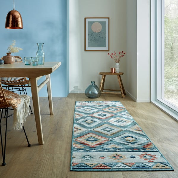 Plava vanjska staza 80x230 cm Avery Blue – Flair Rugs-image-1