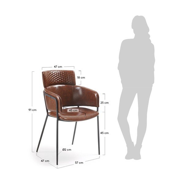 Set od 2 smeđe blagovaonske stolice La Forma Rhett-image-1