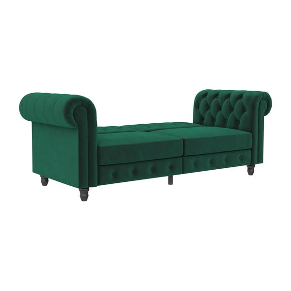Tamno zelena baršunasti sklopiva sofa 236 cm Felix – Støraa-image-3