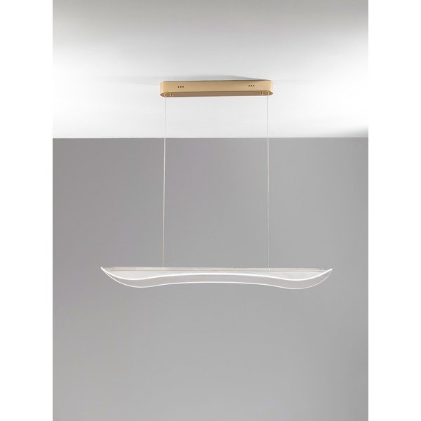 LED viseća svjetiljka aluminijska s mogućnosti zatamnjivanja u zlatnoj boji sa sjenilom od akrilnog stakla Agos – Nova Luce-image-3