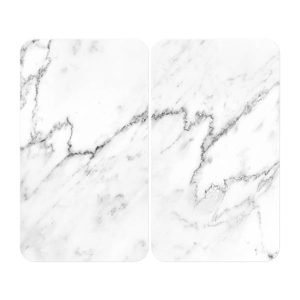 Set od 2 staklena zaštitna poklopca za štednjak Wenko Marble, 52 x 30 cm
