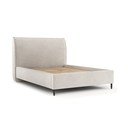 Krem tapecirani bračni krevet s prostorom za pohranu s podnicom 180x200 cm Shell – Maison de Rêve