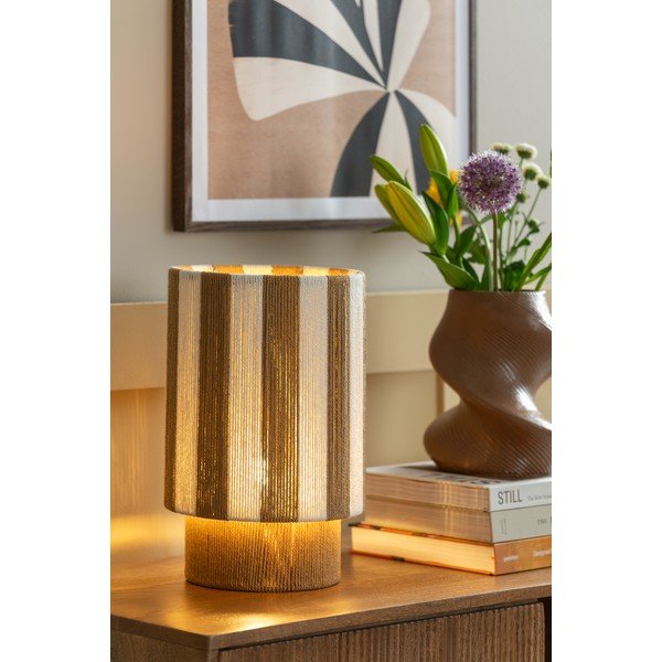 Bijela/u prirodnoj boji stolna lampa od užeta (visina 35 cm) Vienna Stripes – Leitmotiv-image-1