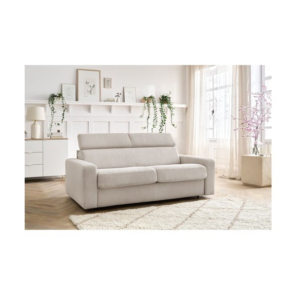 Krem sklopiva sofa od samta 195 cm Monaco – Bobochic Paris-image-1