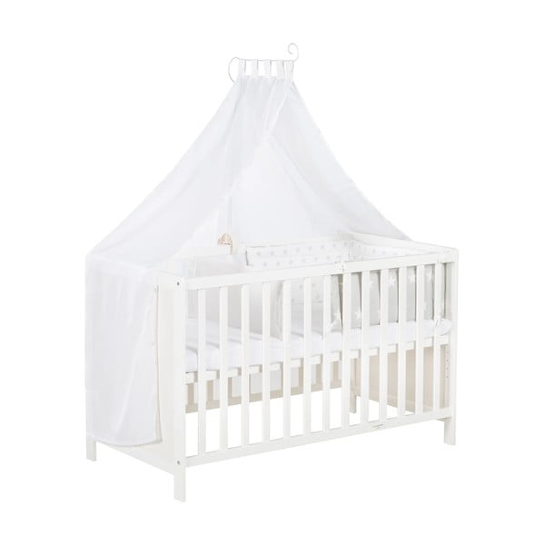 Bijeli dječji krevet s baldihanom 60x120 cm Stars Gray – Roba