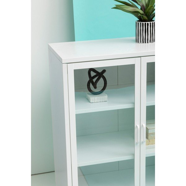 Bijela željezna vitrina 80x102x40 cm Acier – Premier Housewares-image-2