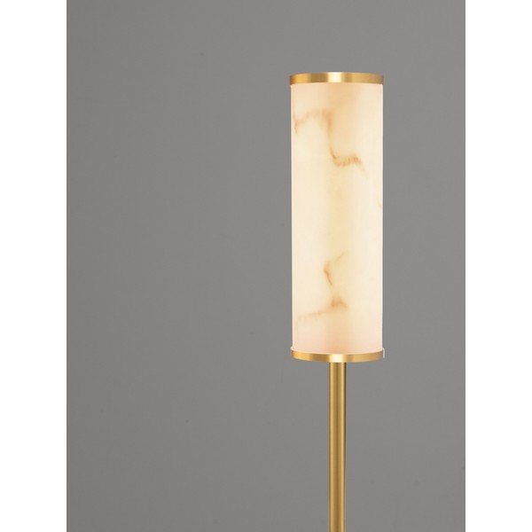Bijela/mjedena LED stolna lampa u mramornom dekoru (visina 49 cm) Nolia – Nova Luce-image-1