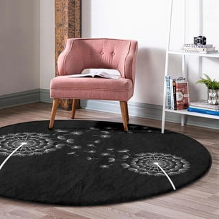 Crni periv/pogodan za robotski usisavač okrugli tepih ø 120 cm Comfort – Mila Home