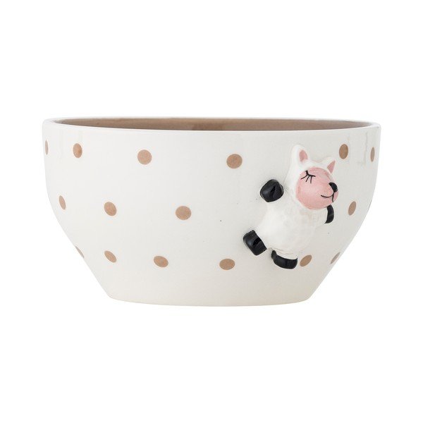 Bijela/smeđa dječja zdjelica od kamenine ø 14 cm Dolly – Bloomingville Mini-image-2