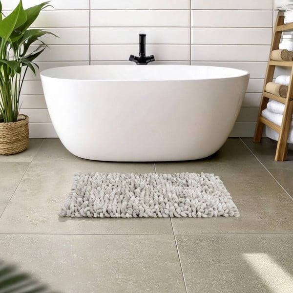 Sivo-bež tekstilna kupaonska prostirka 60x90 cm Lerici – Wenko-image-1