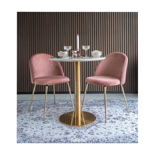 Okrugli blagovaonski stol s pločom stola u mramornom dekoru ø 70 cm Bolzano – House Nordic-image-2