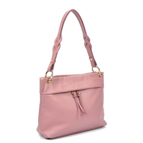Ružičasta kožna torbica Carle Ferreri Poppy