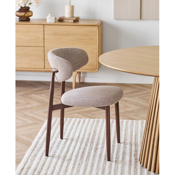 Bež/tamno smeđa podstavljena blagovaonska stolica Levanto – House Nordic-image-1