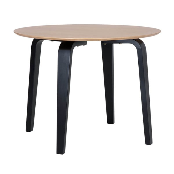 Smeđi blagovaonski stol s crnim postoljem sømcasa Nora, ø 100 cm