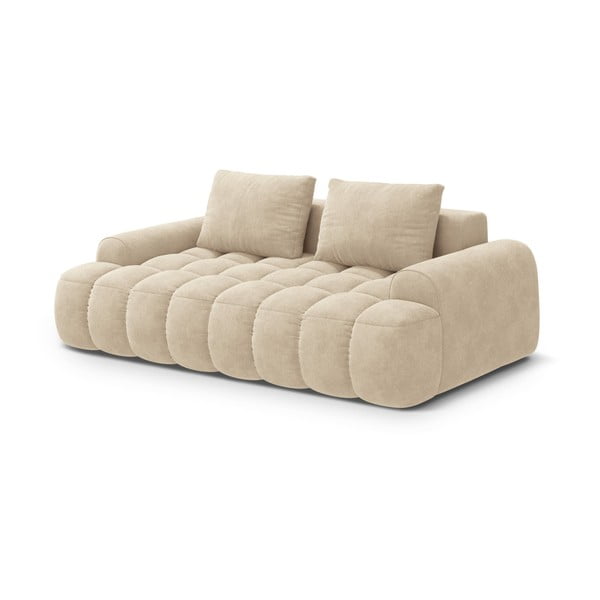 Bež baršunasti sofa 200 cm Linz – Cosmopolitan Design-image-2