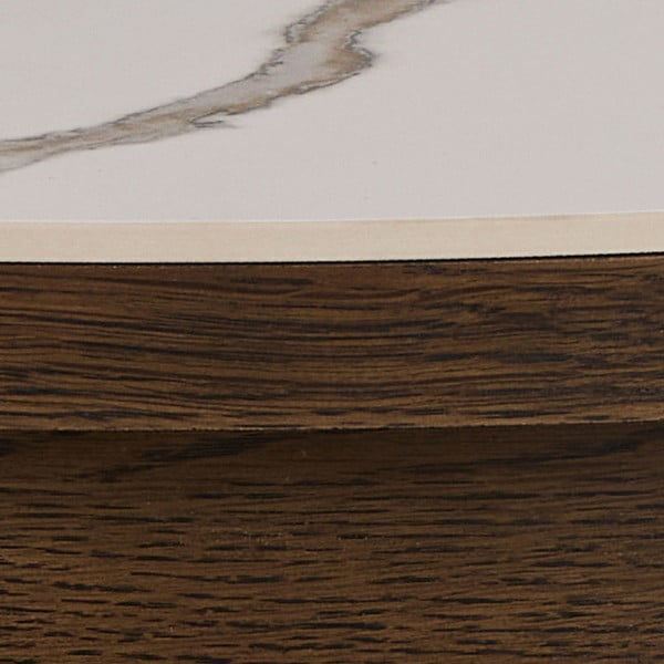 Bež/tamno smeđi okrugao stolić za kavu s keramičkom daskom ø 90 cm Southampton – Actona-image-3