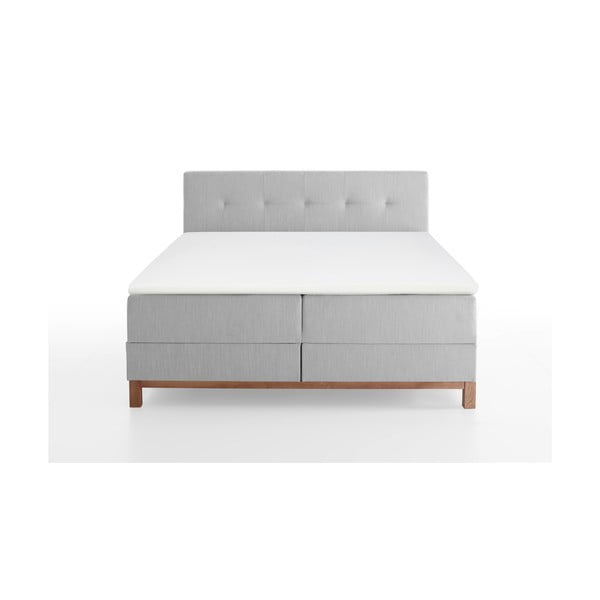Svijetlo sivi boxspring krevet s prostorom za pohranu 160x200 cm Catania - Meise Möbel-image-4