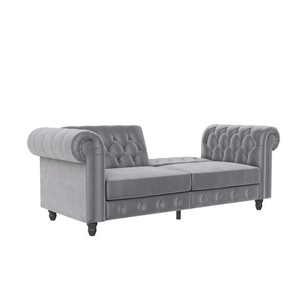 Svijetlo siva baršunasti sofa 236 cm Felix – Støraa-image-1