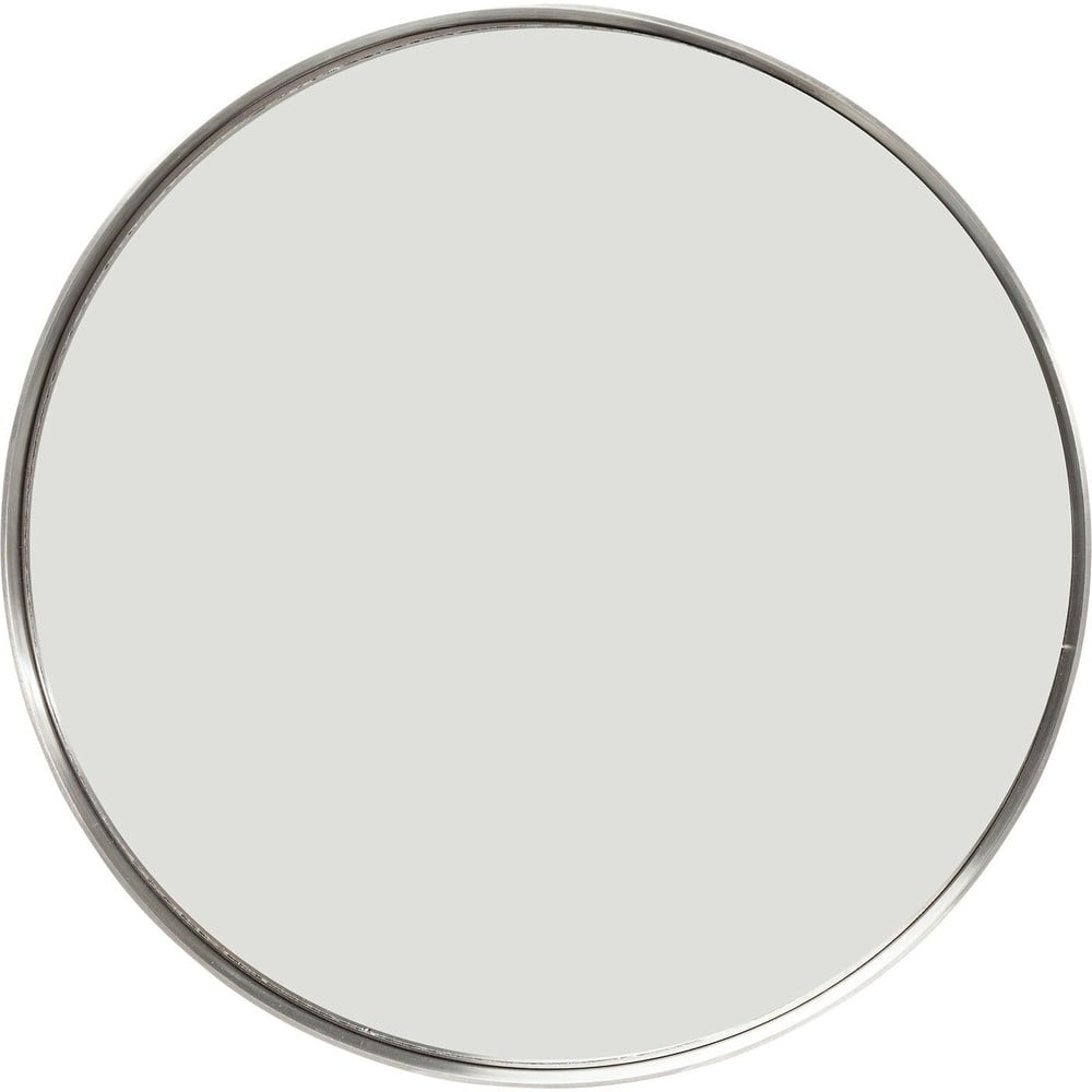 Okruglo zidno ogledalo s Kare Design Curve okvirom od nehrđajućeg čelika, Ø 60 cm