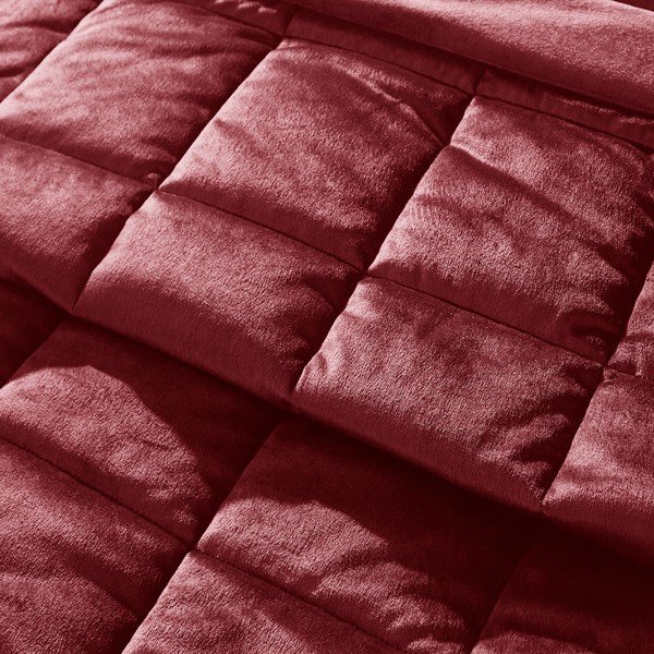 Bordo prošiven prekrivač od samta 220x220 cm Kingsley Matt Velvet – Catherine Lansfield-image-2