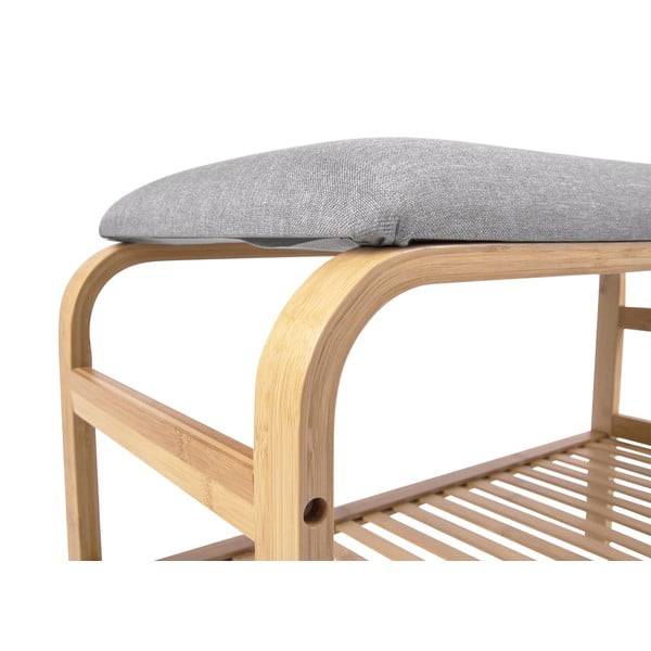 Od bambusa ormarić za cipele s klupom u prirodnoj boji Dure – Leitmotiv-image-3