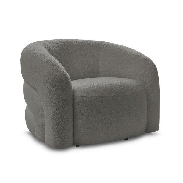 Siva okretna fotelja od bouclé tkanine Elina – Bobochic Paris