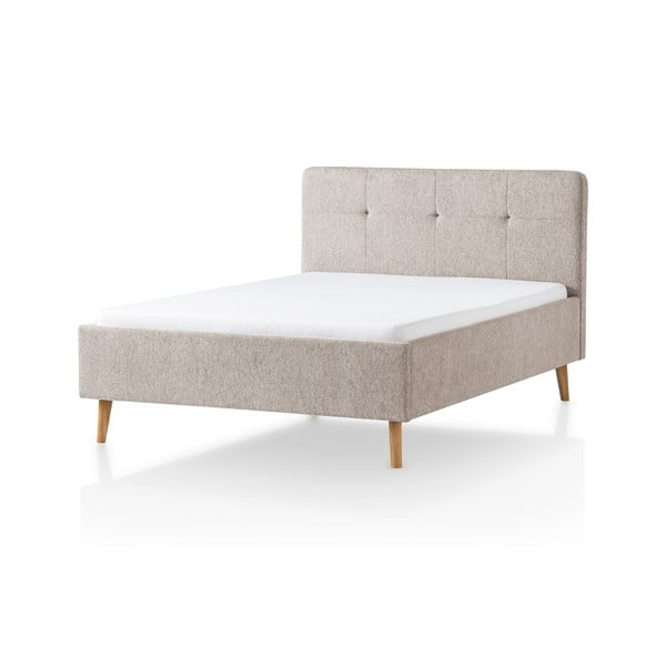 Sivo-smeđi tapecirani bračni krevet 140x200 cm Smart – Meise Möbel