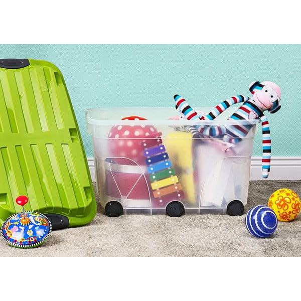 Plastična kutija s poklopcem na kotačićima 57 l Roller - Rotho-image-1