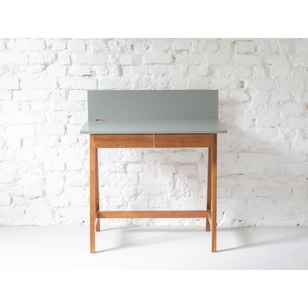 Sivi radni stol s podnožjem od jasena Ragaba Luka Oak, duljina 110 cm-image-1