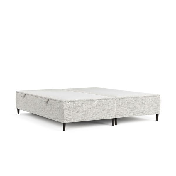 Svijetlo sivi tapecirani bračni krevet s prostorom za pohranu 140x200 cm Tate – Maison de Rêve
